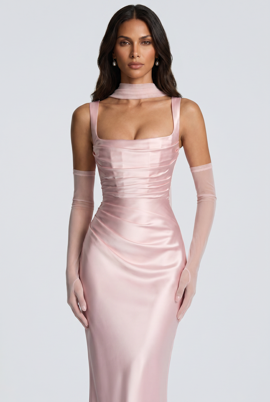 Robe Longue Calanthe - Rose Poudré