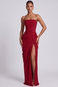 Robe Longue Cyra - Rouge Profond