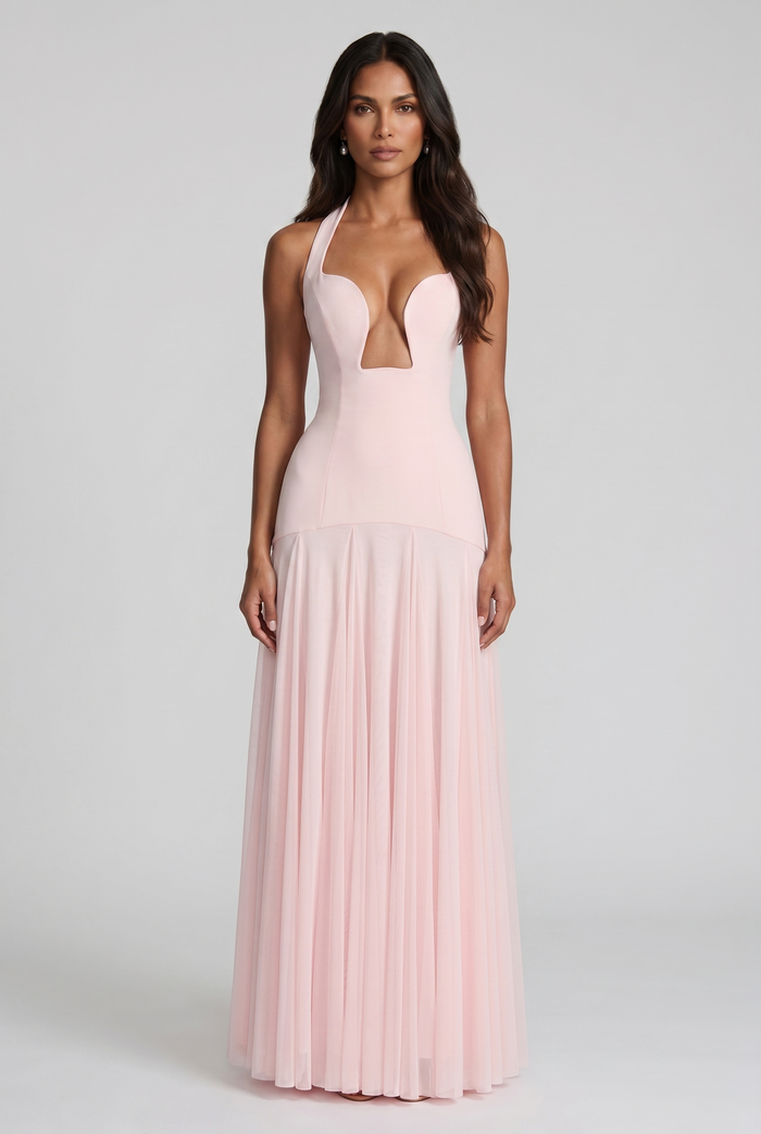 Robe Longue Cyrene - Rose Poudré
