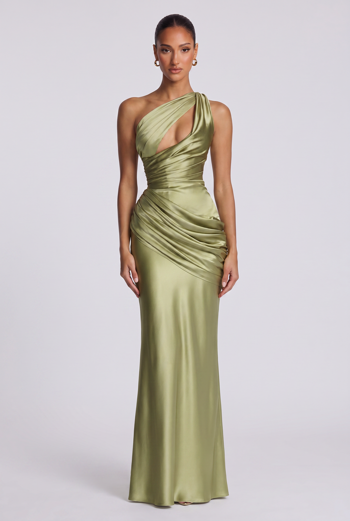 Robe Longue Emina - Olive Clair