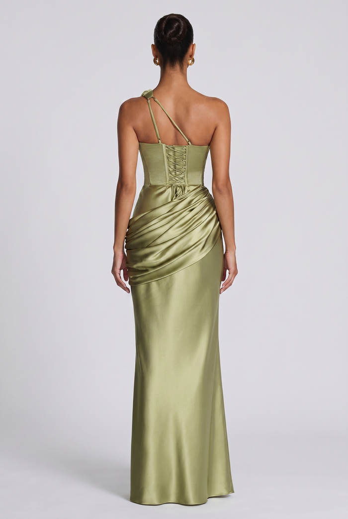 Robe Longue Emina - Olive Clair