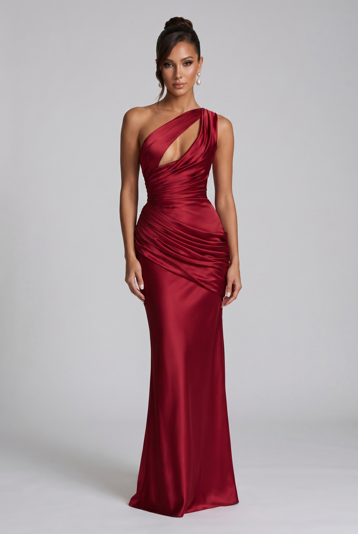 Robe Longue Emina - Rouge Profond