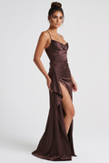 Robe Longue Helen - Prune Marron