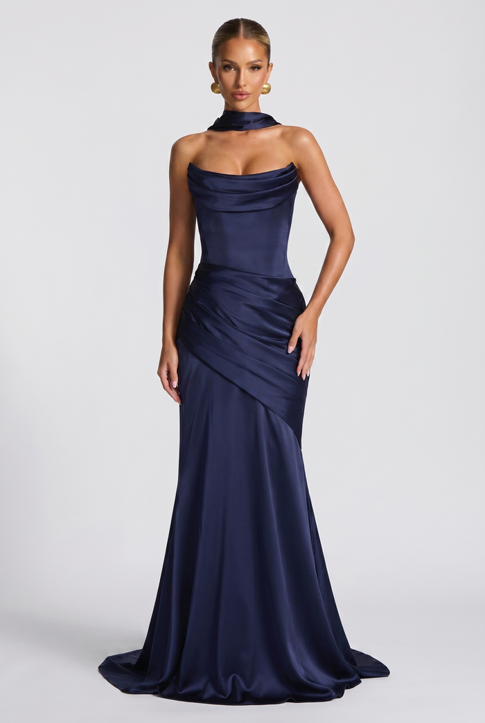 Robe Longue Kensington - Bleu Marine