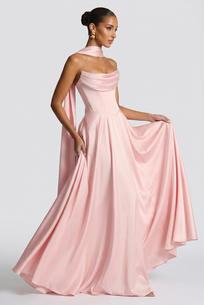Robe Longue Kensington - Rose Poudré