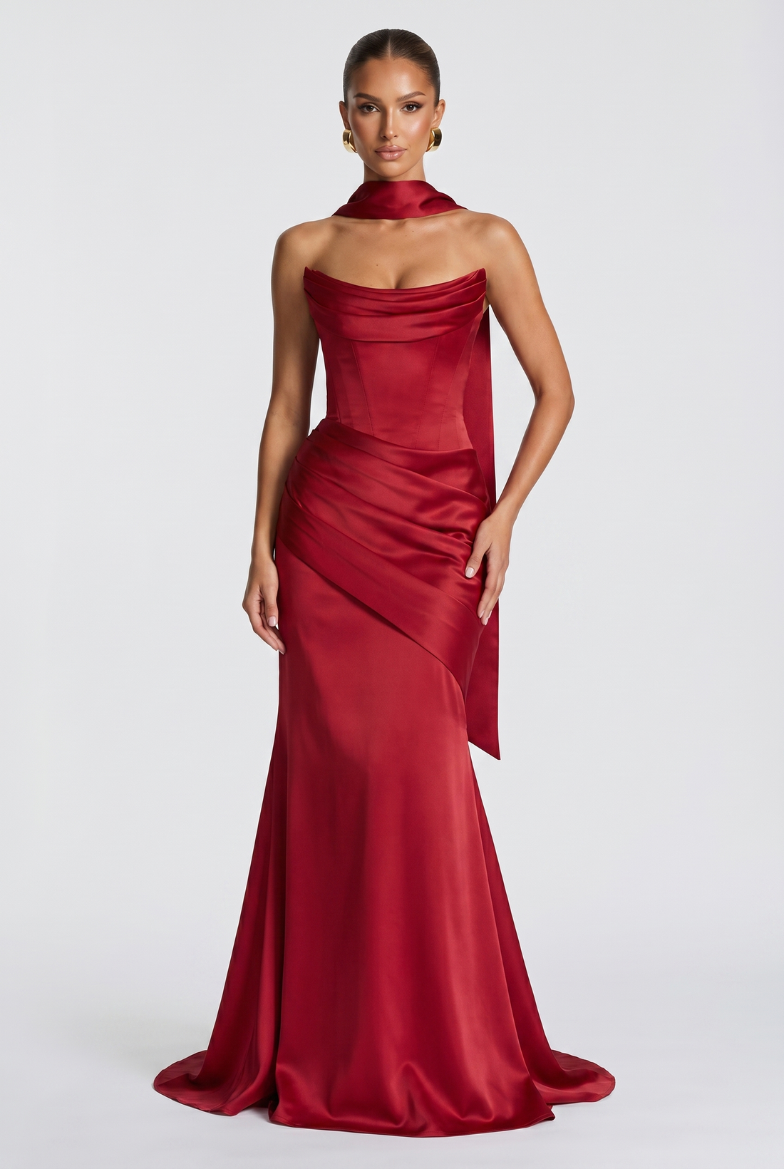 Robe Longue Kensington - Rouge Profond