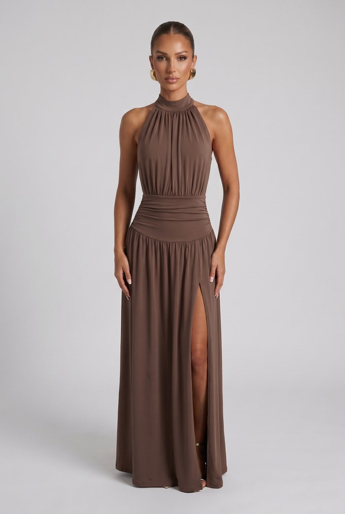 Robe Longue Lilia - Marron