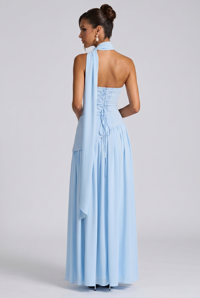 Robe Longue Maliyah - Bleu Layette