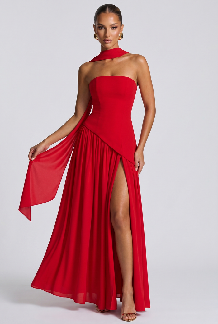 Robe Longue Maliyah - Rouge