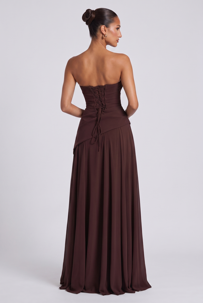 Robe Longue Patricia - Prune Marron