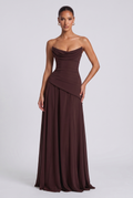 Robe Longue Patricia - Prune Marron