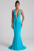 Robe Longue Rosetta - Aqua