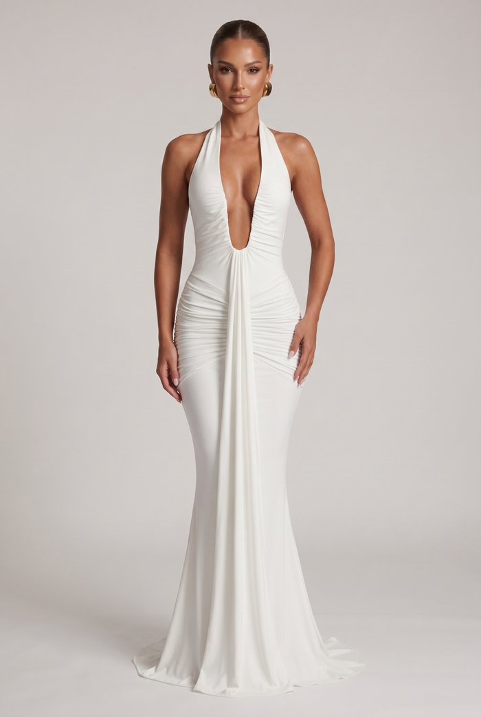 Robe Longue Rosetta - Blanc