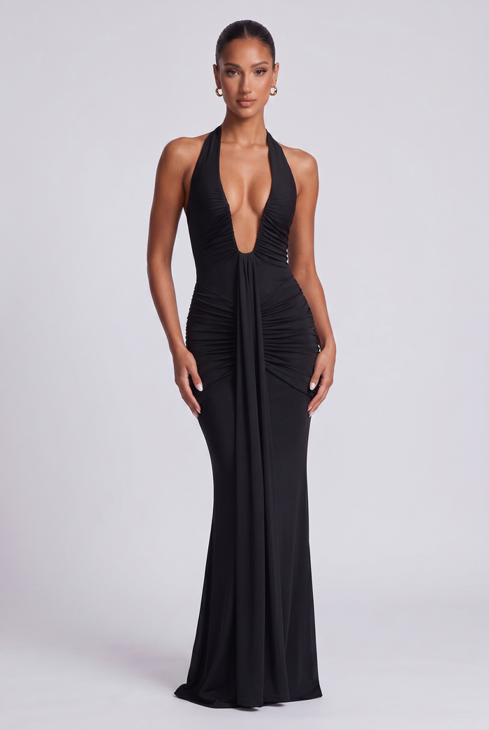 Robe Longue Rosetta - Noir