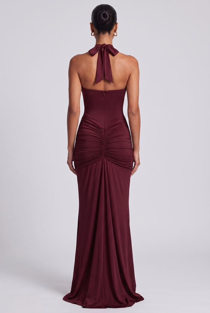Robe Longue Rosetta - Rouge Cerise