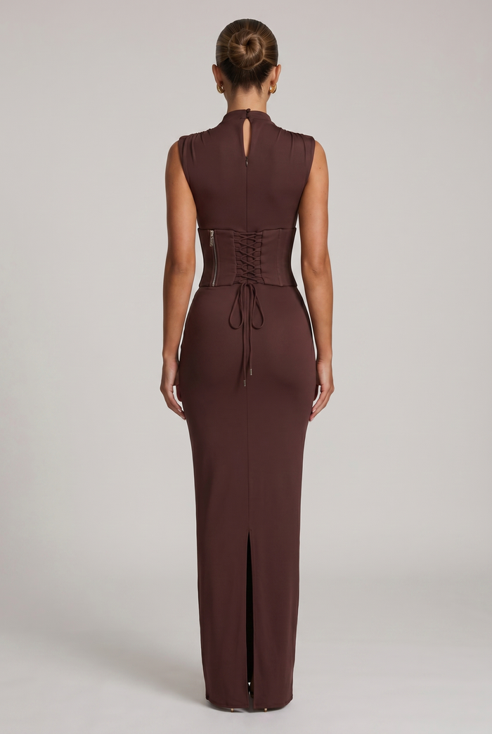 Robe Longue Soline - Prune Marron