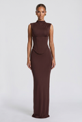 Robe Longue Soline - Prune Marron