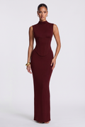 Robe Longue Soline - Rouge Cerise