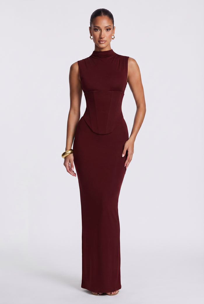 Robe Longue Soline - Rouge Cerise