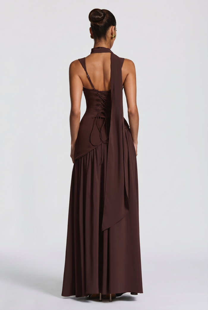 Robe Longue Tullulah - Prune Marron