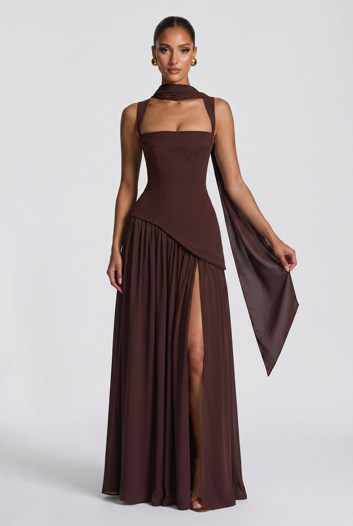 Robe Longue Tullulah - Prune Marron