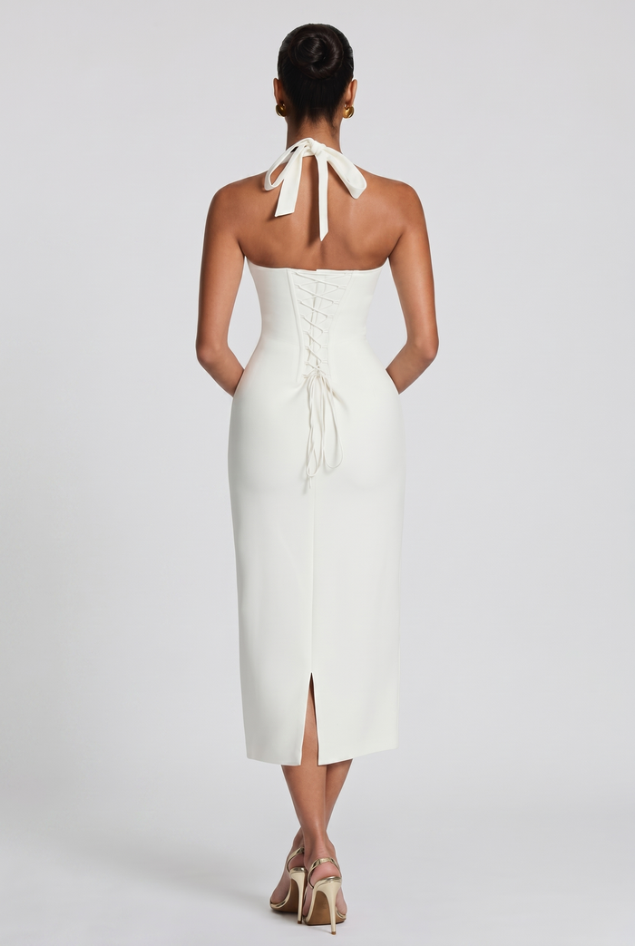 Robe Mi-Longue Cassia - Ivoire