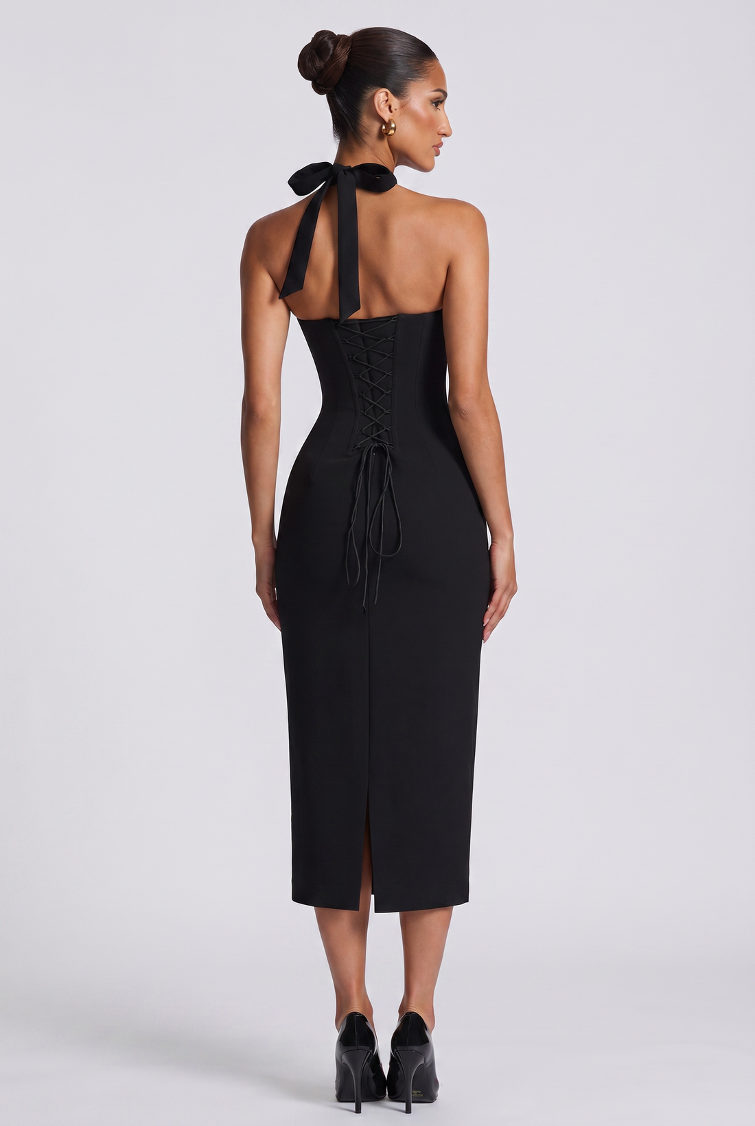 Robe Mi-Longue Cassia - Noir