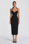 Robe Mi-Longue Cassia - Noir