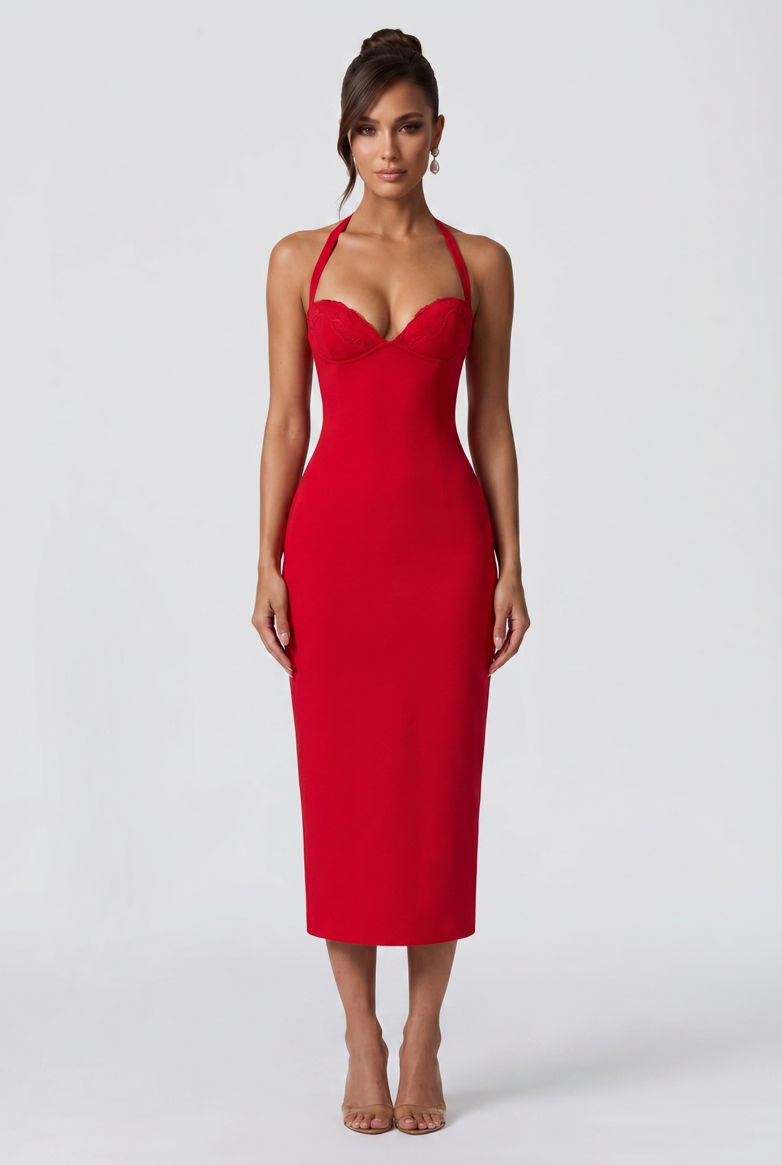 Robe Mi-Longue Cassia - Rouge