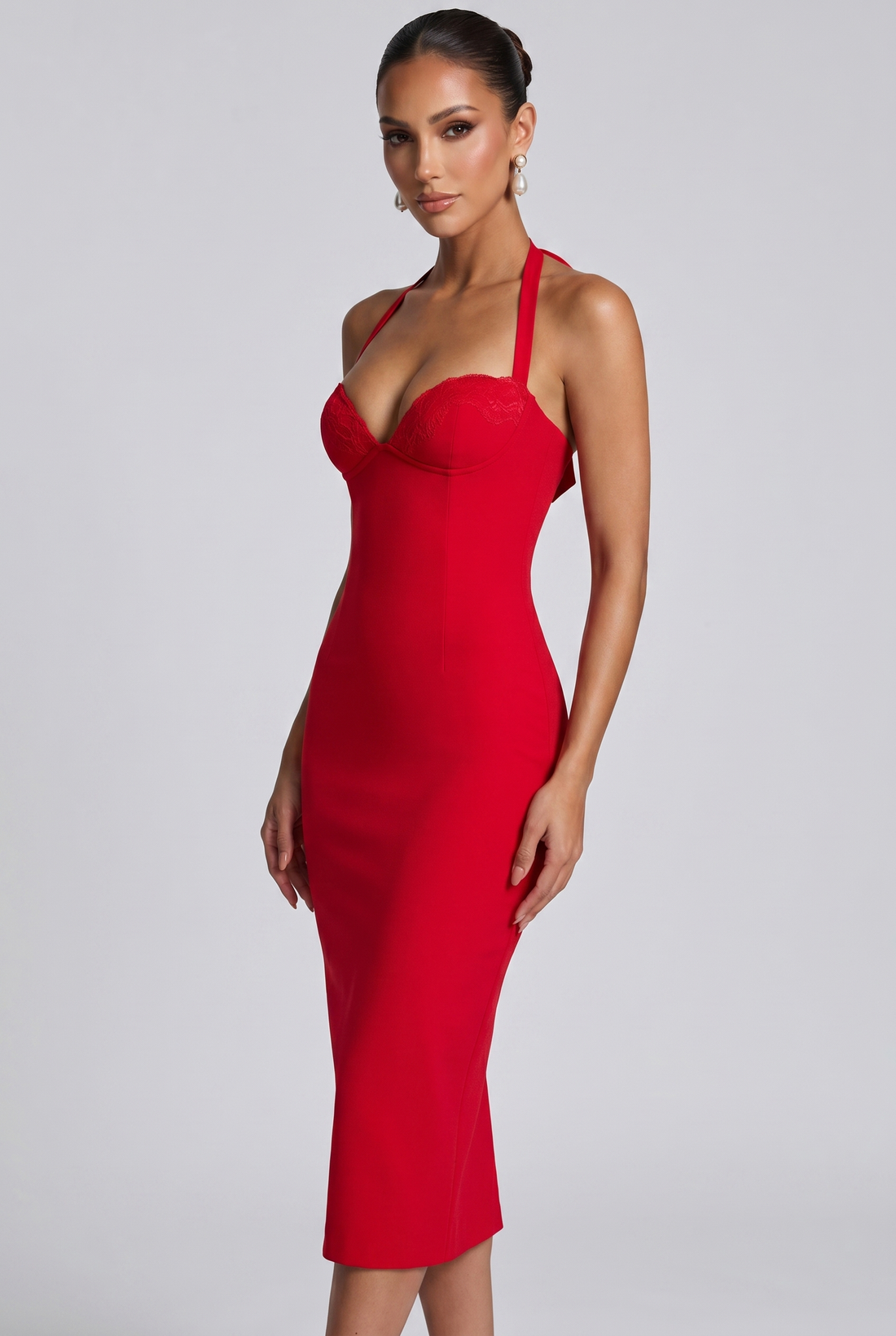 Robe Mi-Longue Cassia - Rouge