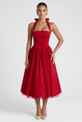 Robe Mi-Longue Cressida - Rouge