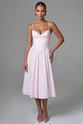 Robe Mi-Longue Mariella - Rose Poudré