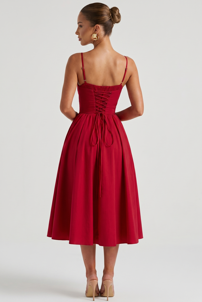 Robe Mi-Longue Mariella - Rouge