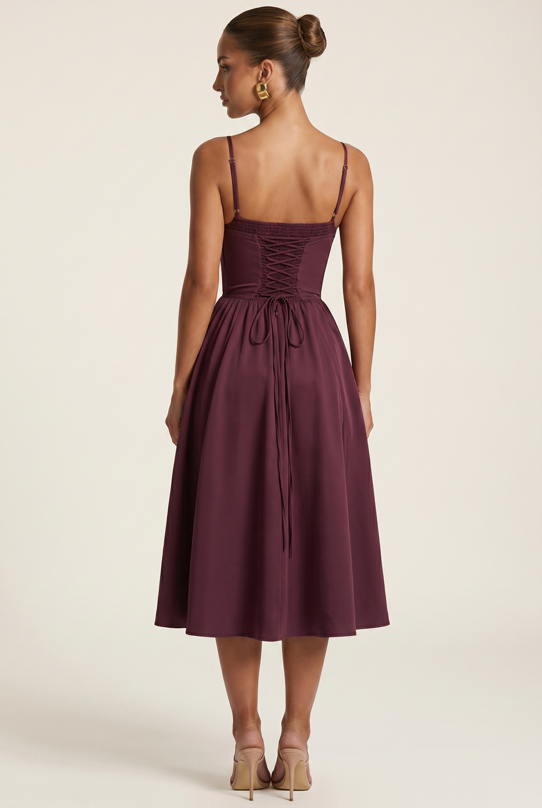 Robe Mi-Longue Mariella - Rouge Cerise