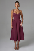 Robe Mi-Longue Mariella - Rouge Cerise