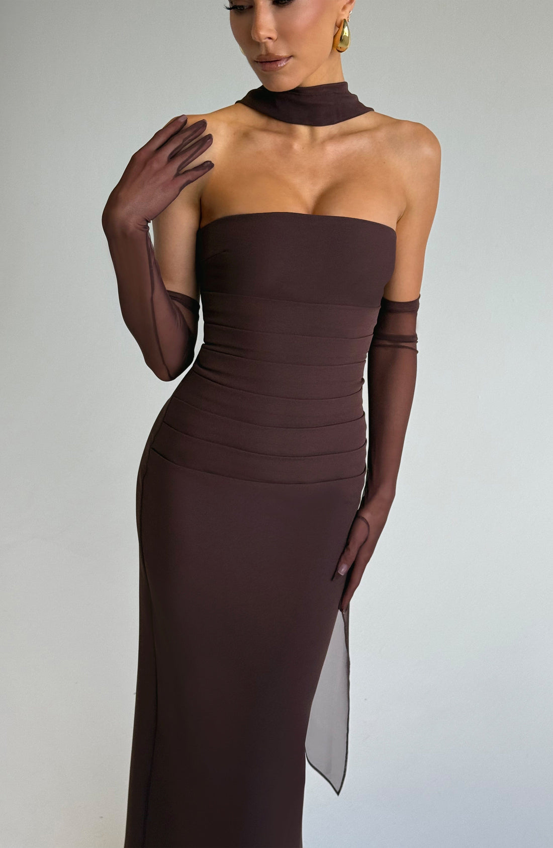 Robe Longue Yulia - Prune Marron