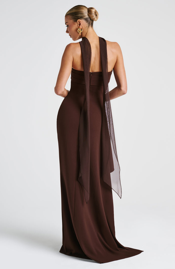 Robe Longue Zafira - Prune Marron