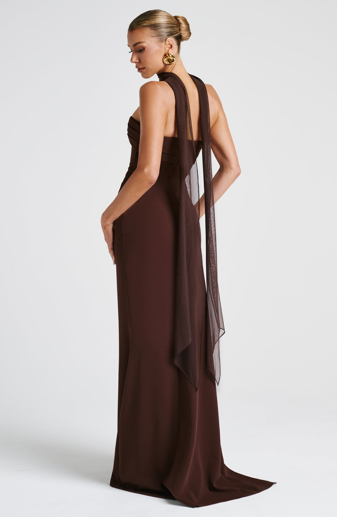 Robe Longue Zafira - Prune Marron
